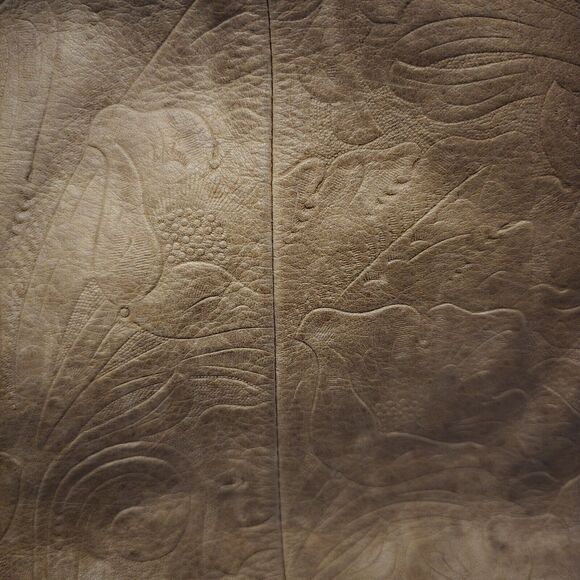 American Leather Co Austin Cafe Latte Tooled Embossed Tan Leather‎  Bag - Picture 2 of 13